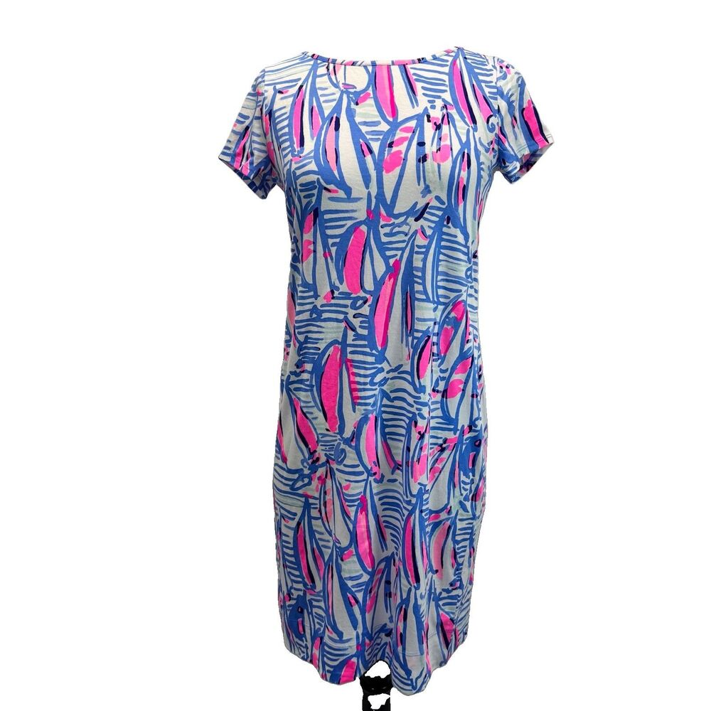 Lilly Pulitzer Marlowe Dress XS  Pop Up Blue Haven Red Right Return Preppy Beach
